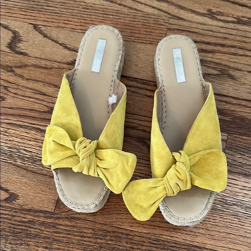 Yellow Bow Slip-On Sandals